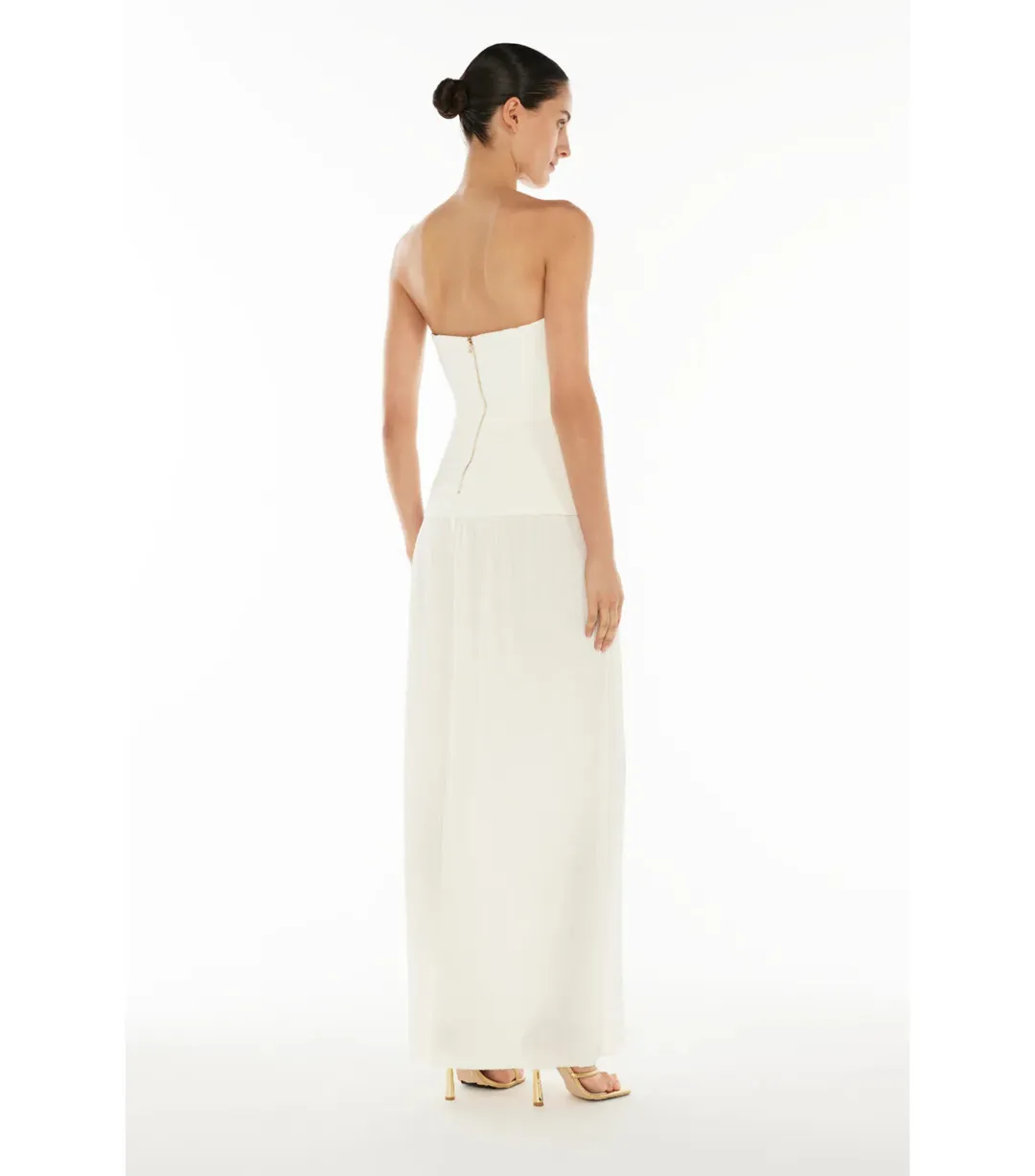 Manning Cartell Double Time Pleat Strapless Dress White Size AU 8 for rent on The Volte - main image