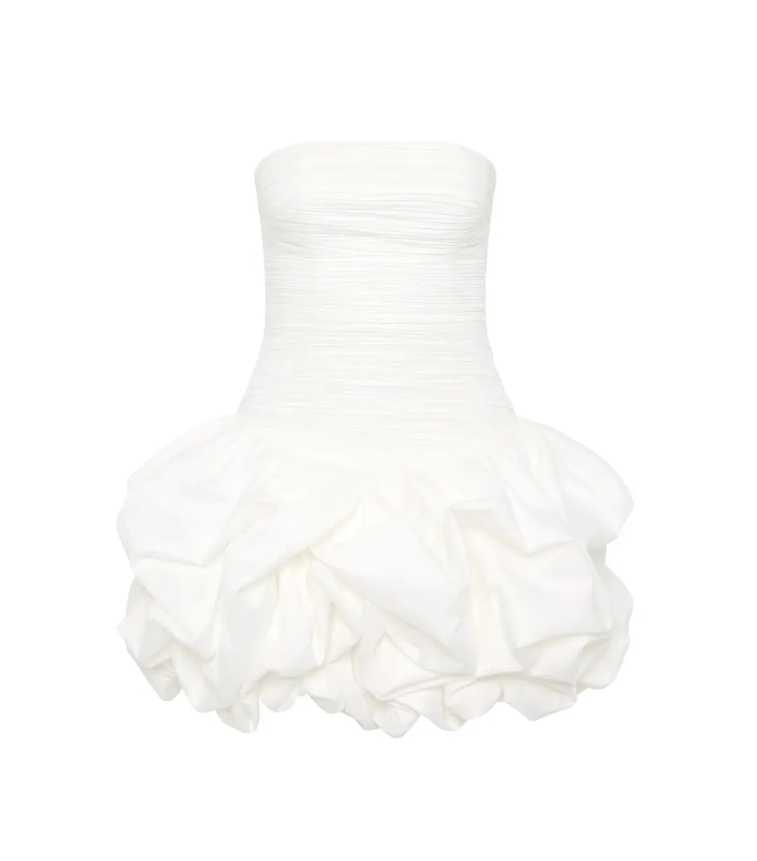 Aje Violette Bubble Hem Mini Dress Ivory Size AU 6 for rent on The Volte - main image