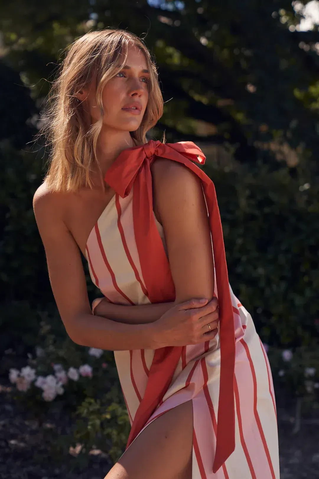 Aston Studio Mila Dress in Hana Stripe Size 6 for rent on The Volte - main image