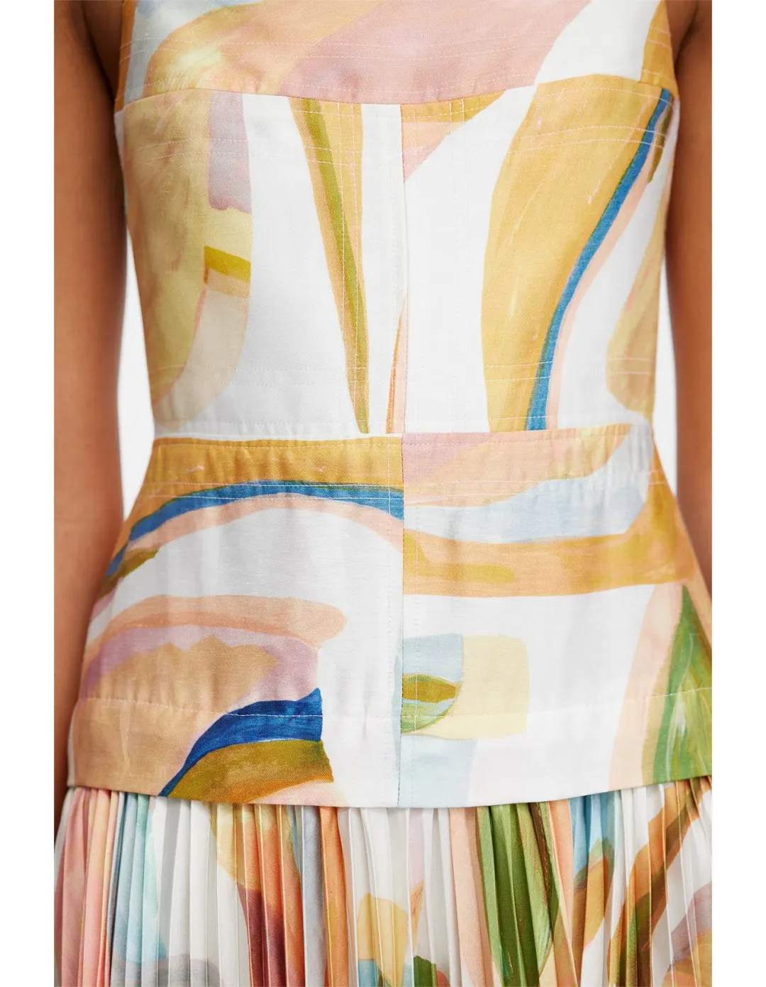 Acler Leasgill Midi Dress in Cubist Canyon Size 8 for rent on The Volte - main image