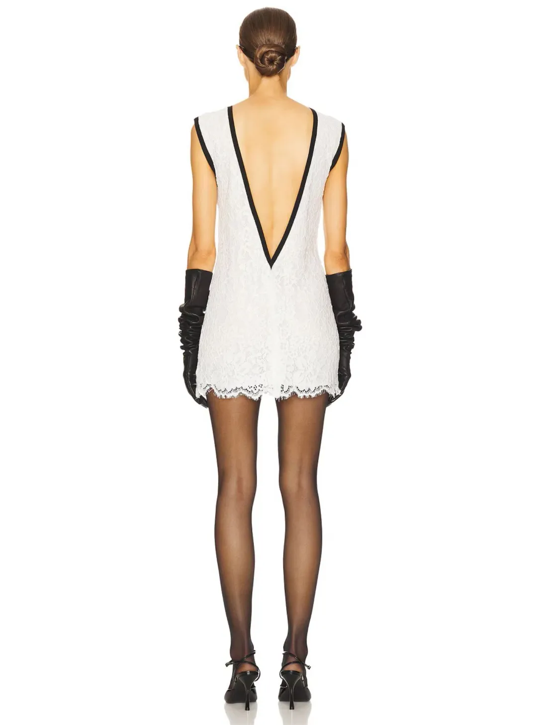 Helsa The Lace Mini Dress White Size XS / AU 6 for rent on The Volte - main image