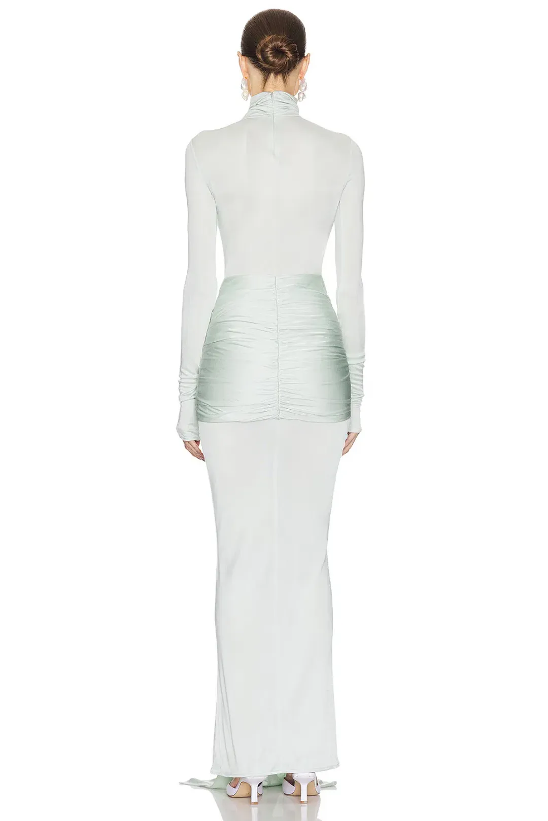 Helsa Slinky Jersey Sarong Maxi Dress Mint Green Size XS / AU 6 for rent on The Volte - main image