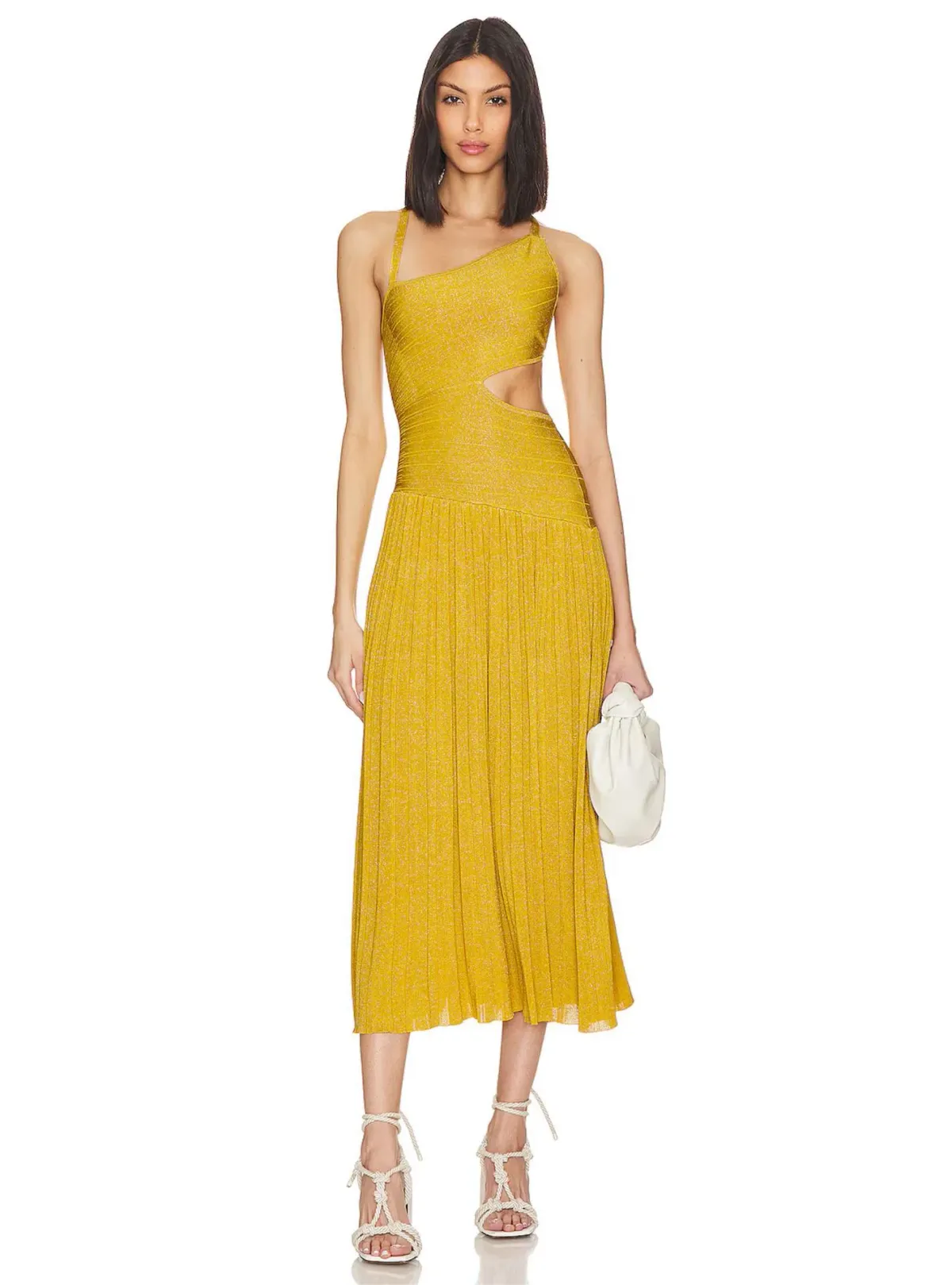 Zimmermann Devi Lurex Midi Dress in Mustard Yellow Size 1 / AU 10 - Image 1