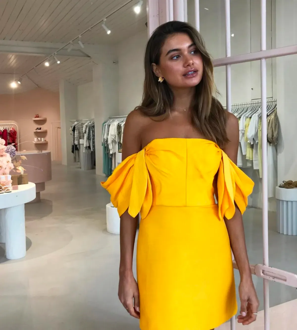 Acler Selkin Mini Dress Yellow Size 10 - Image 4