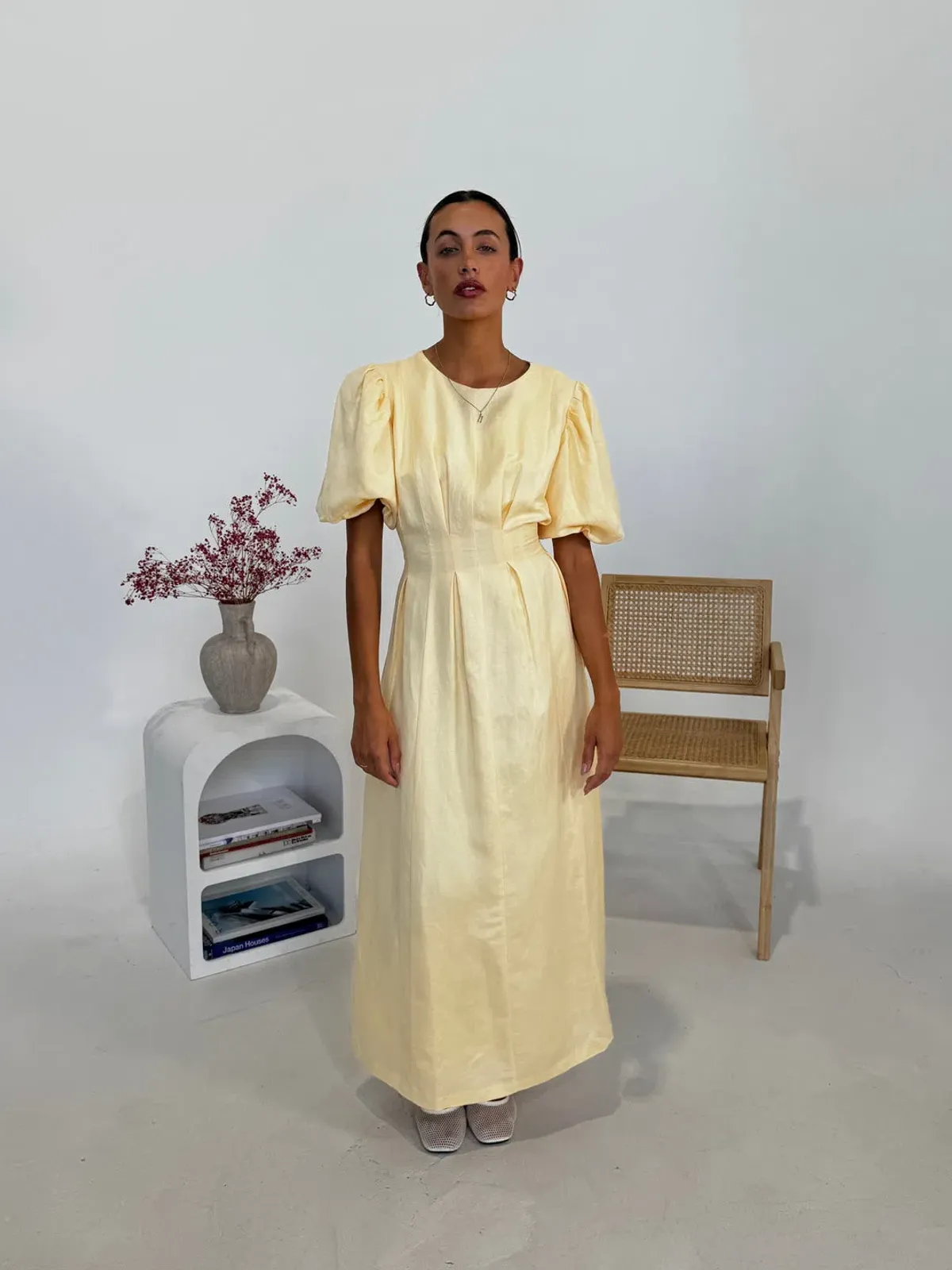 Modi Air Linen Maxi Dress Butter Yellow  Size 12 - Image 1