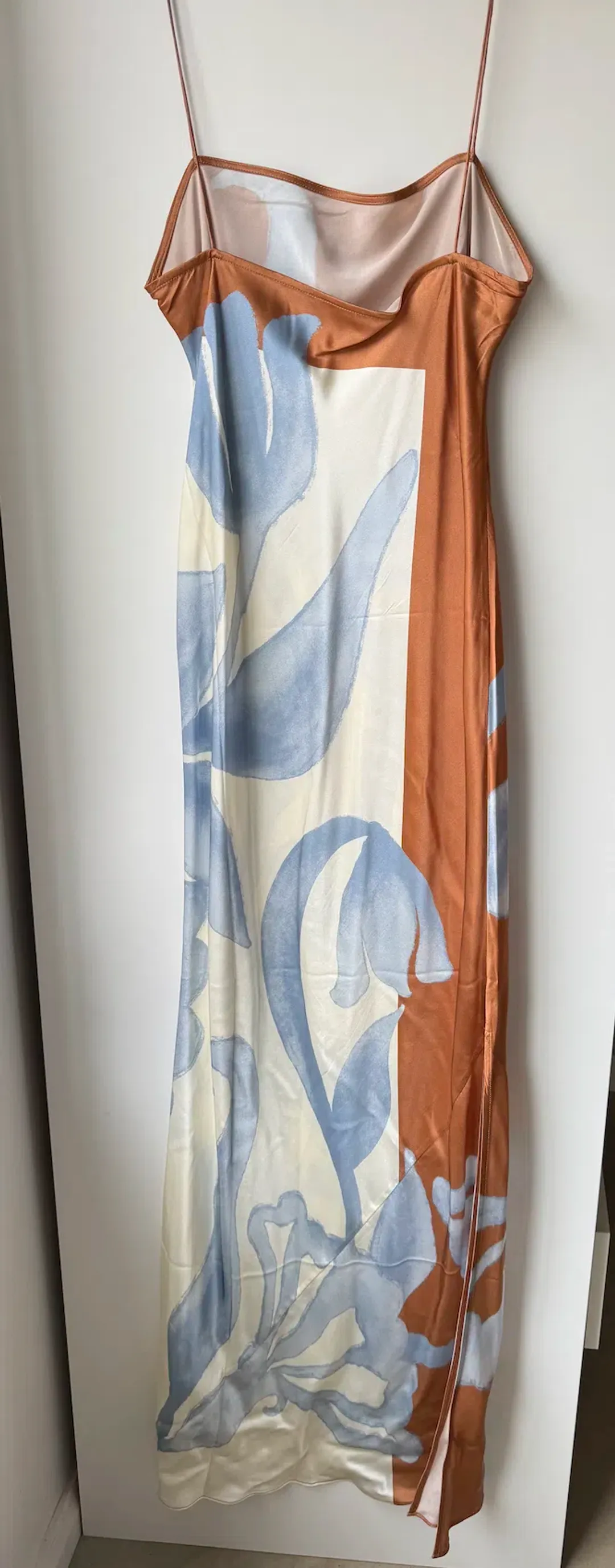 Sir the Label Sorrento Slip Dress Blue & Brown Sciarpa Print  Size 8 for rent on The Volte - main image