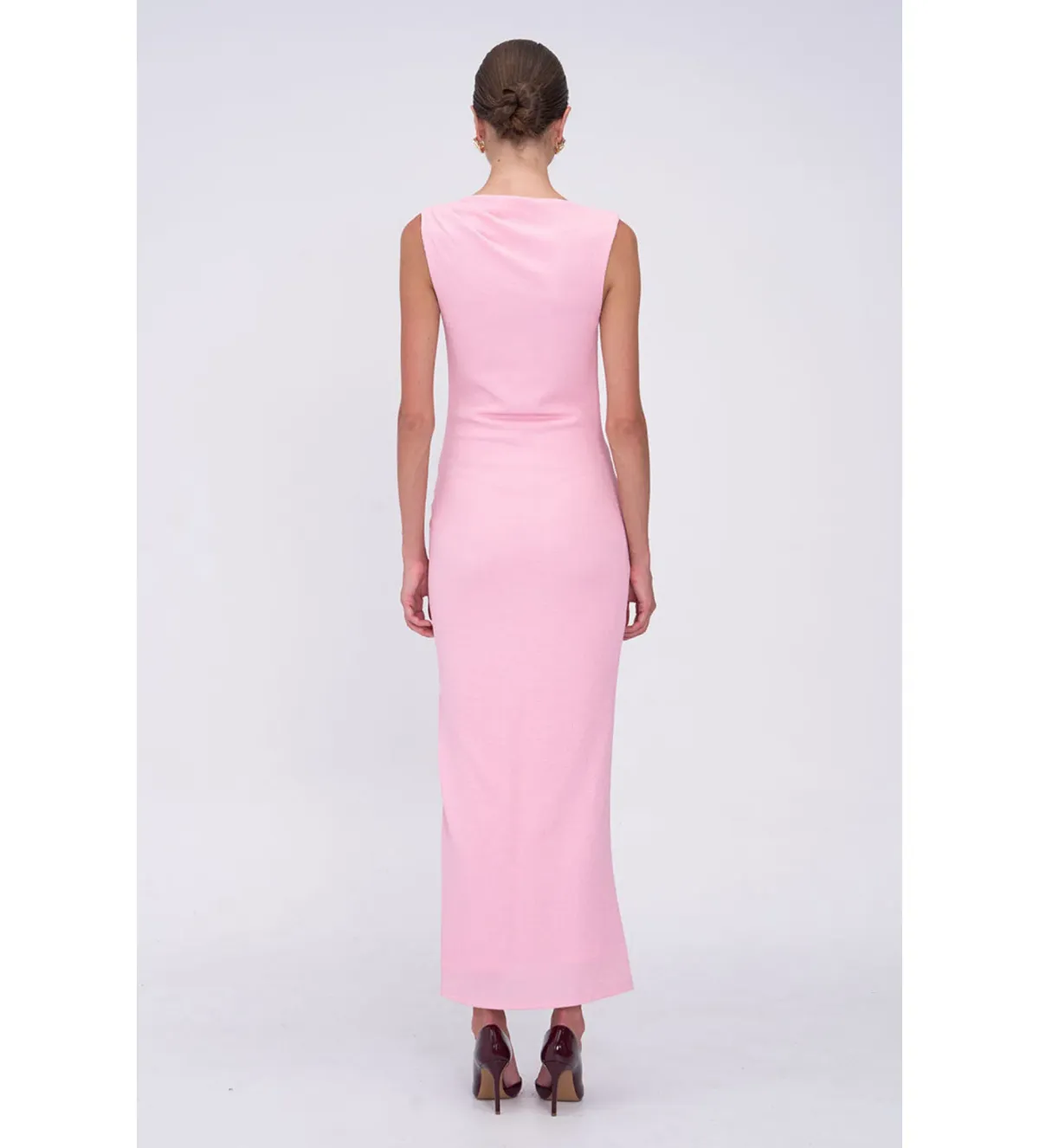 Suboo Jacqui Rouched Front Midi Dress Pink Size 8 - Image 2
