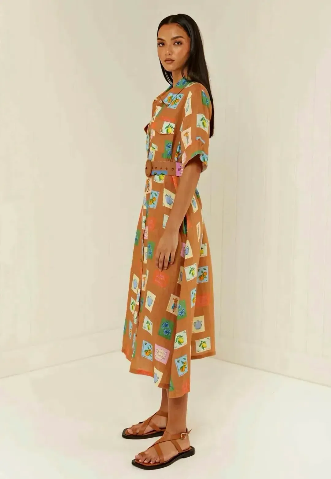 Palm Noosa Souvenir Shirt Dress Multi Size 14 for rent on The Volte - main image