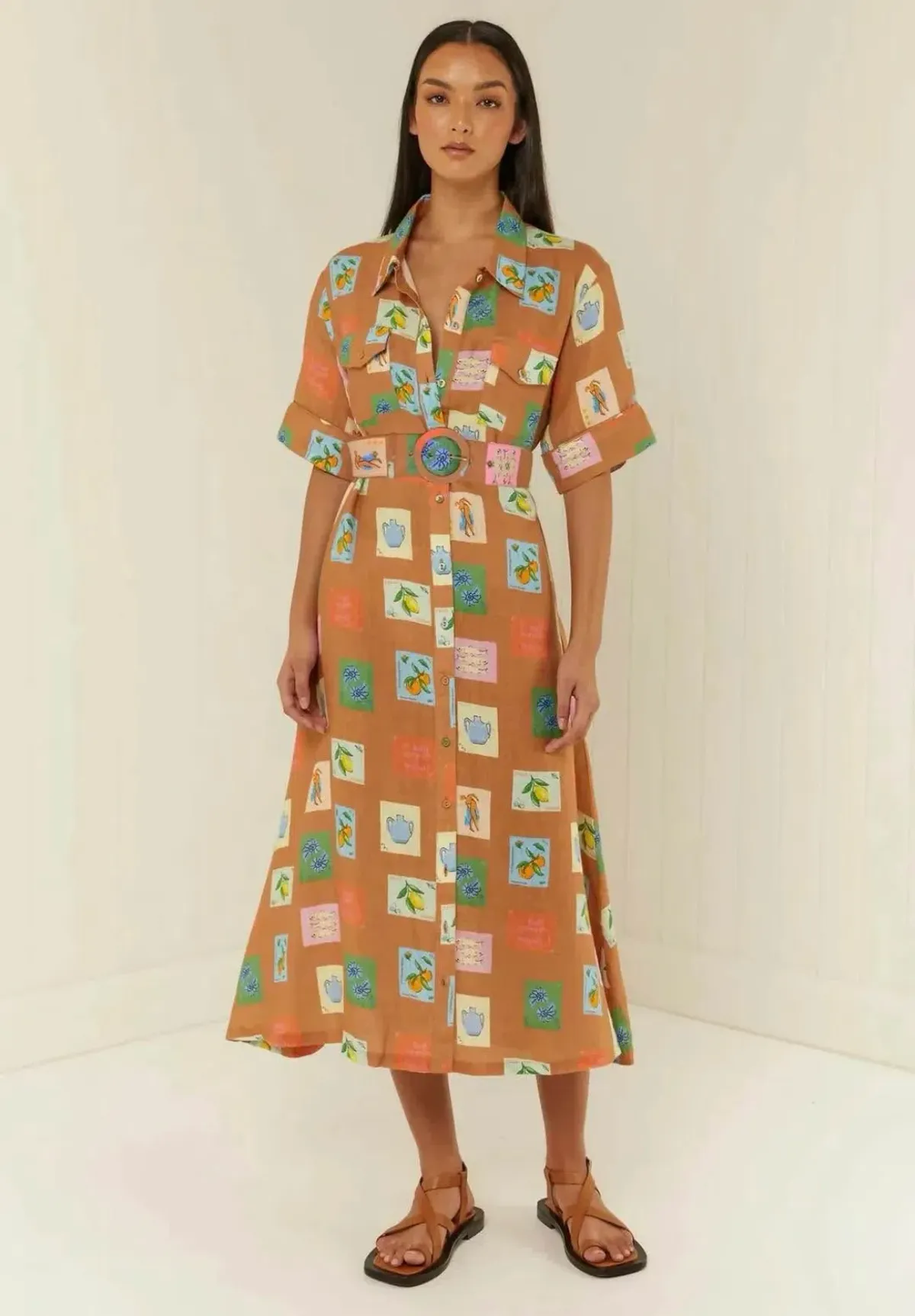 Palm Noosa Souvenir Shirt Dress Multi Size 14 - Image 1