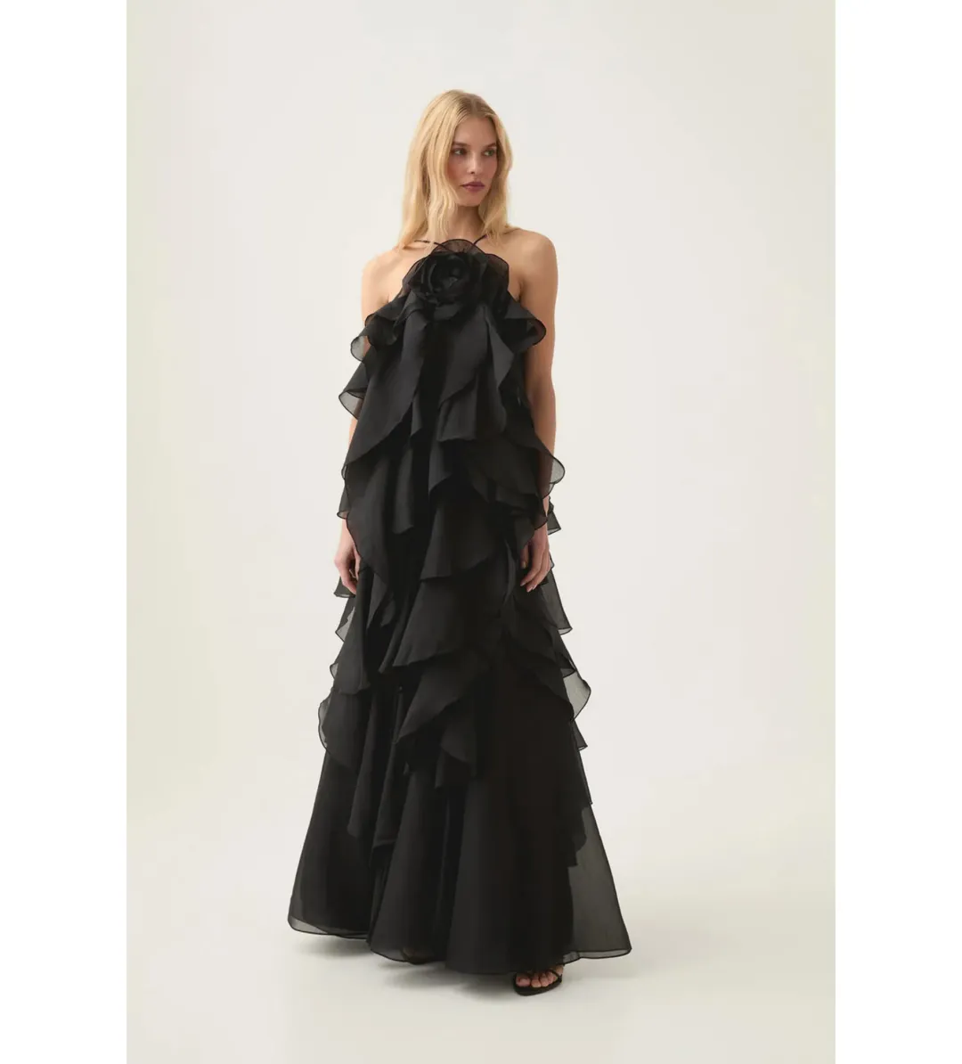 Aje Pandorea Layered Maxi Dress Black  Size 10 for rent on The Volte - main image