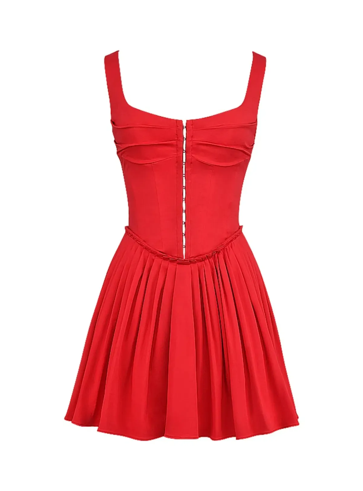 House of CB Cupid Scarlet Pleated Mini Dress Red Size S/Au 8  - Image 2