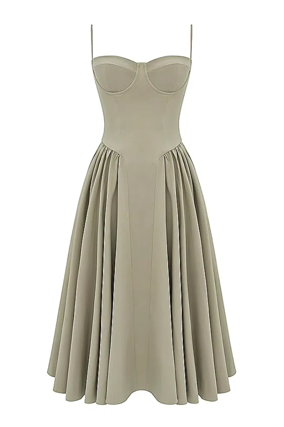 House of CB Samaria  Corset Sundress Taupe Size 8  for rent on The Volte - main image