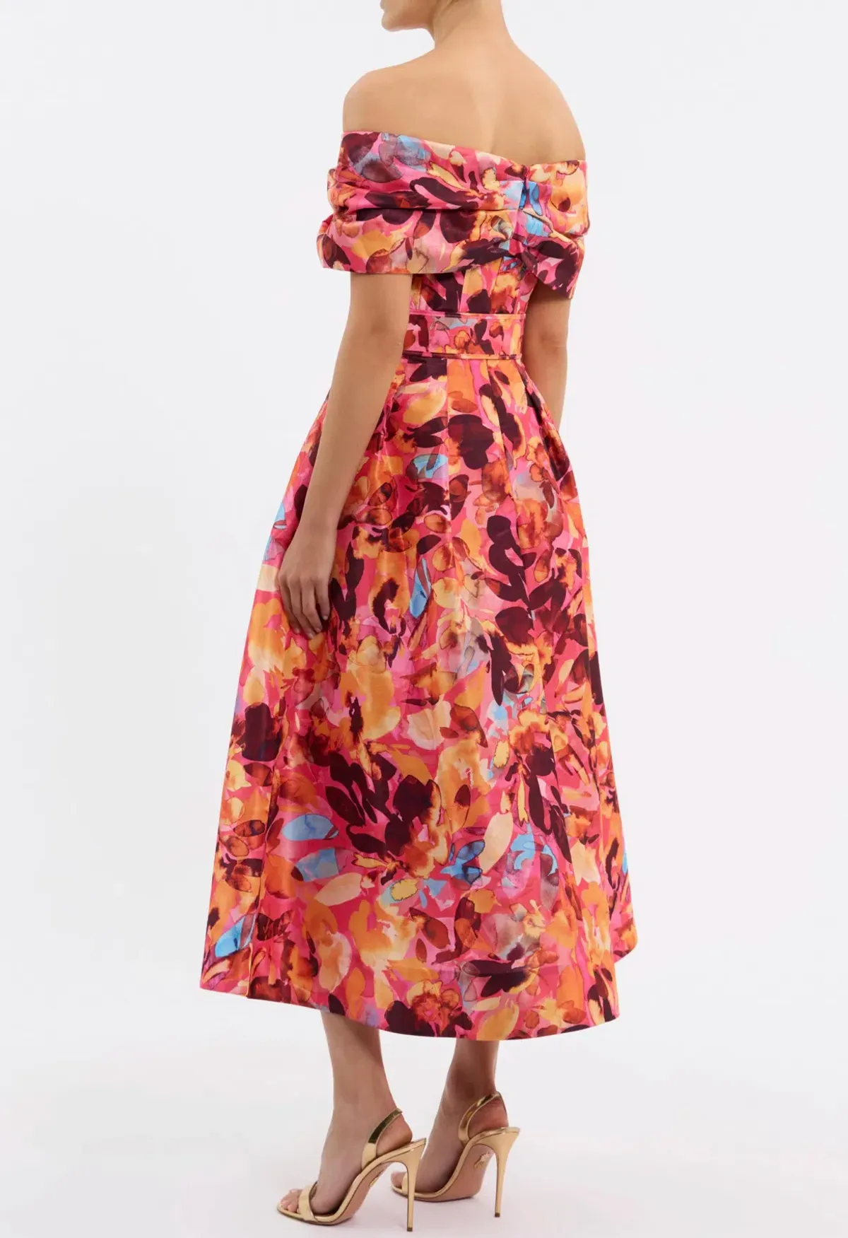 Rebecca Vallance Gardenia Midi Dress Pink Floral Size 12 - Image 3