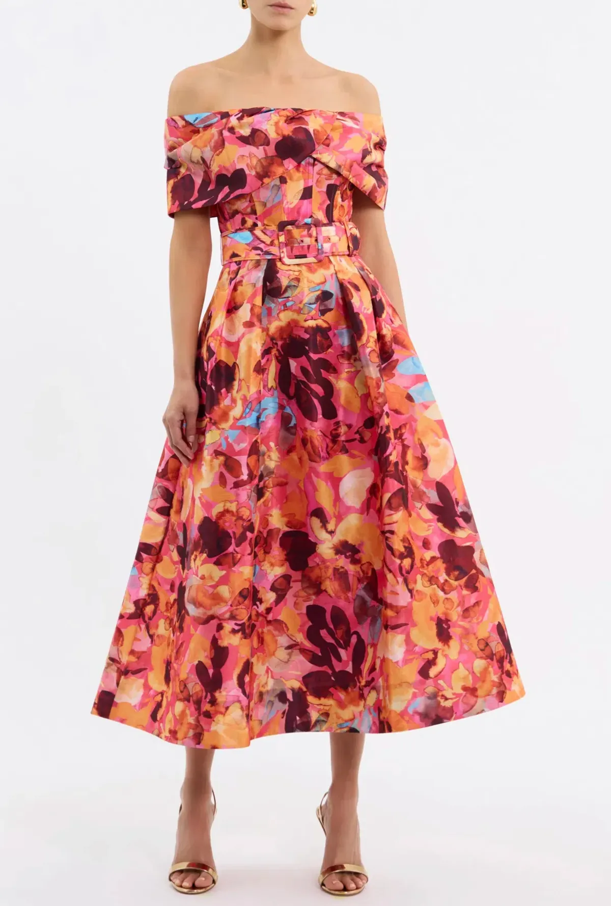 Rebecca Vallance Gardenia Midi Dress Pink Floral Size 12 - Image 2