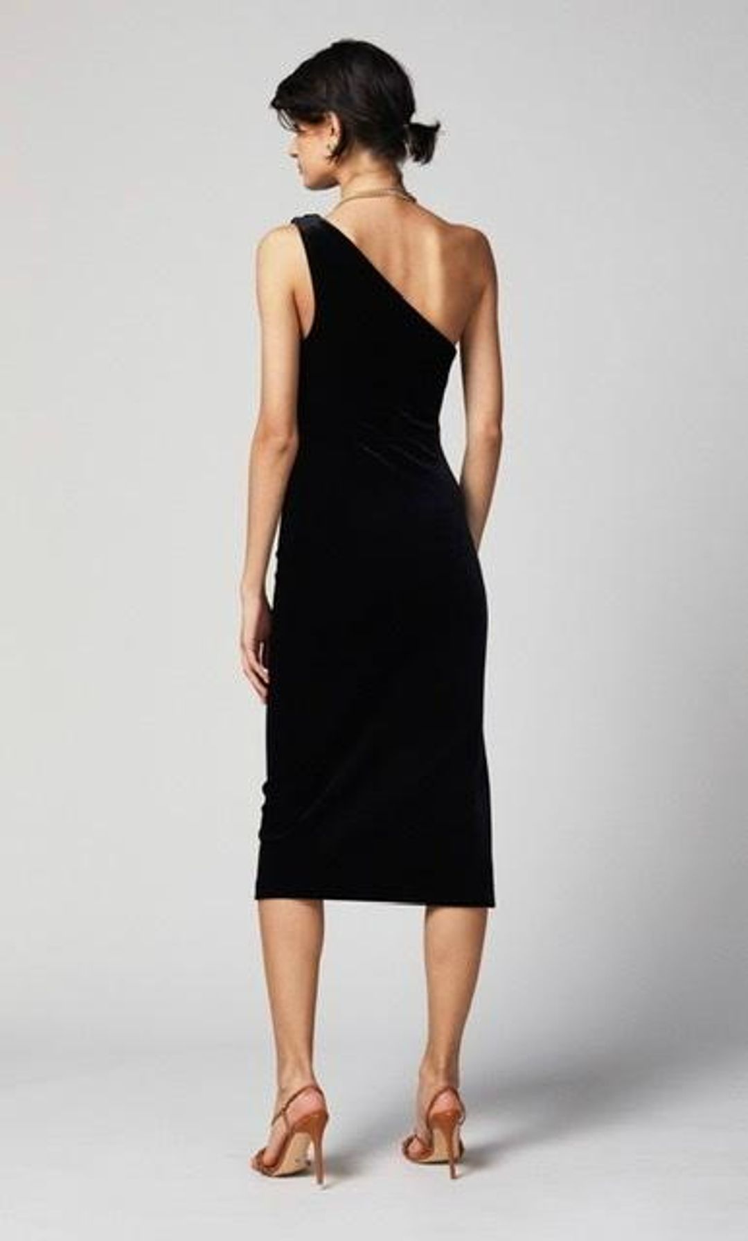 Bec and Bridge Oliviane Velvet Asymmetrical Midi Black Size 10 for rent on The Volte - main image