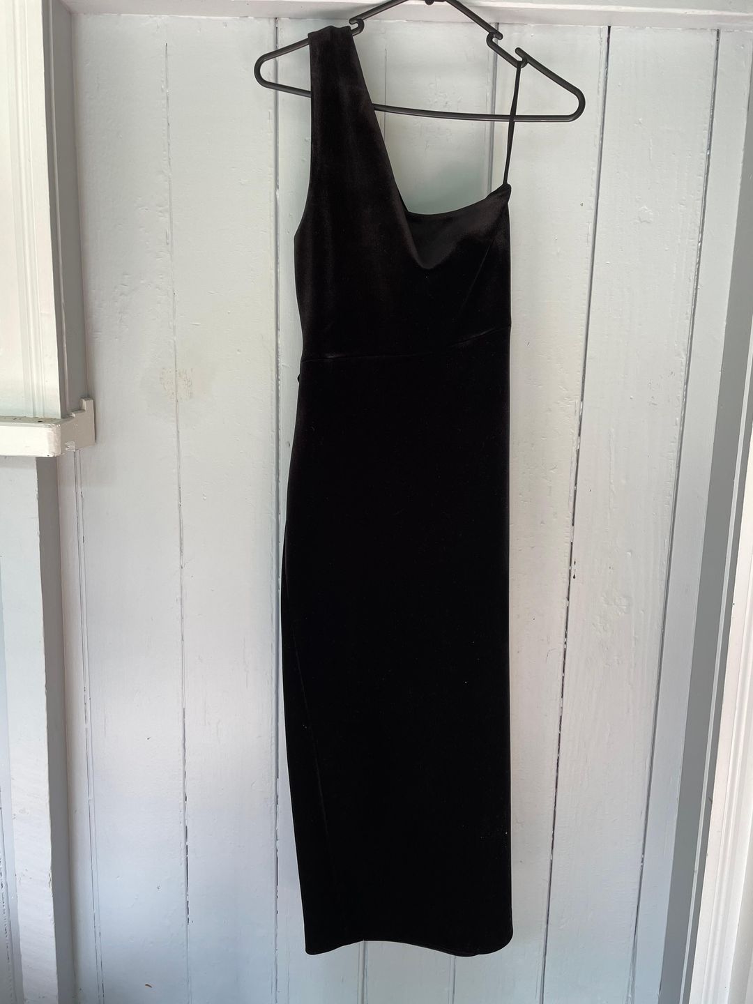 Bec and Bridge Oliviane Velvet Asymmetrical Midi Black Size 10 for rent on The Volte - main image