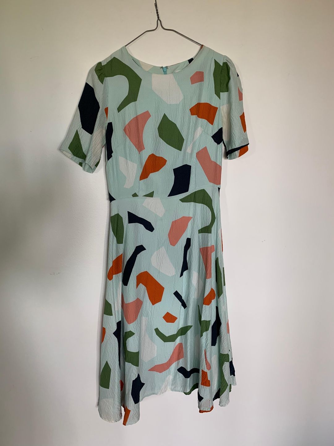 Gorman Jigsaw Silk Dress Mint in Size 8 for rent on The Volte - main image