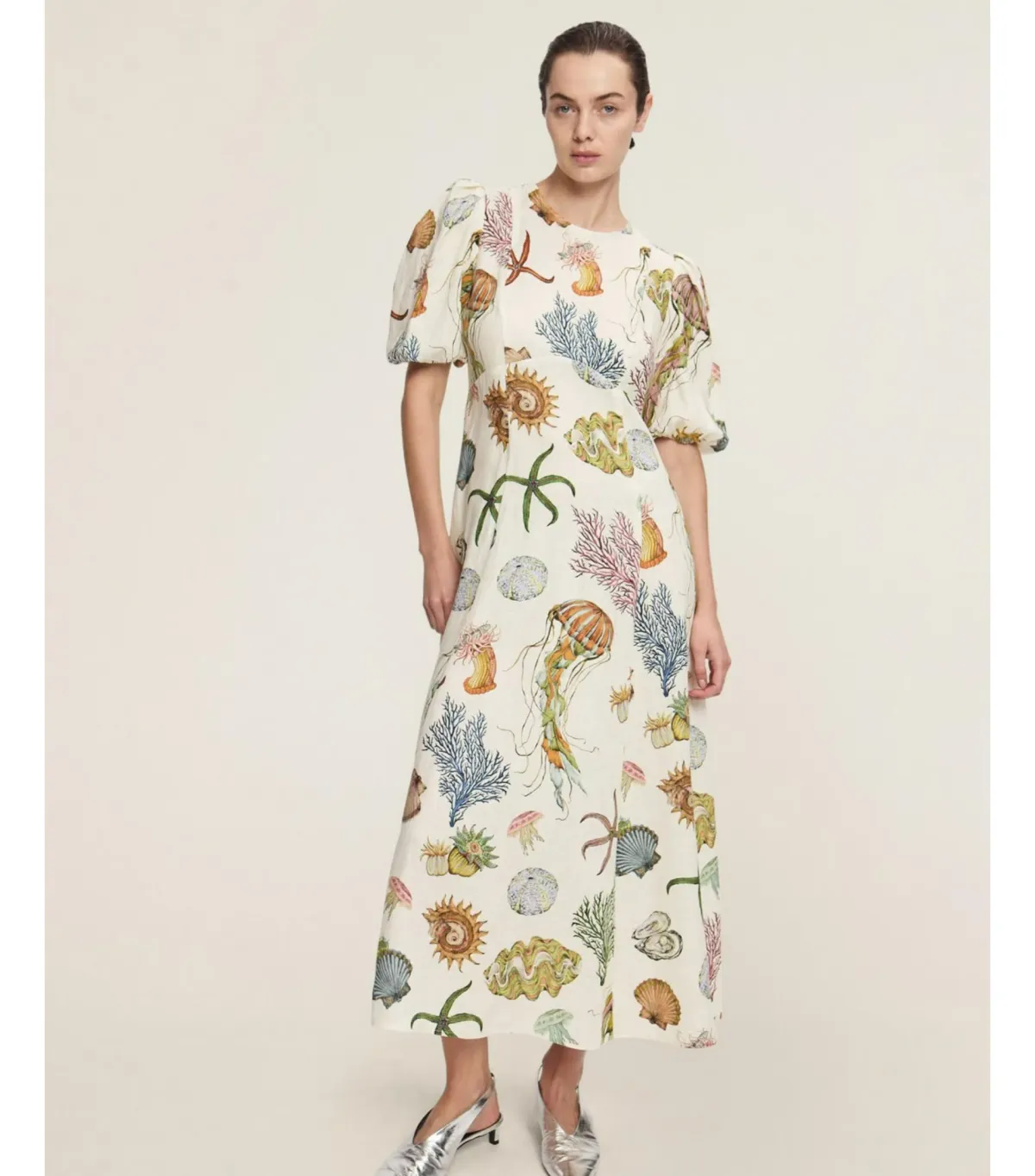 Alemais Sea Midi Dress Print Size AU 12 - Image 1