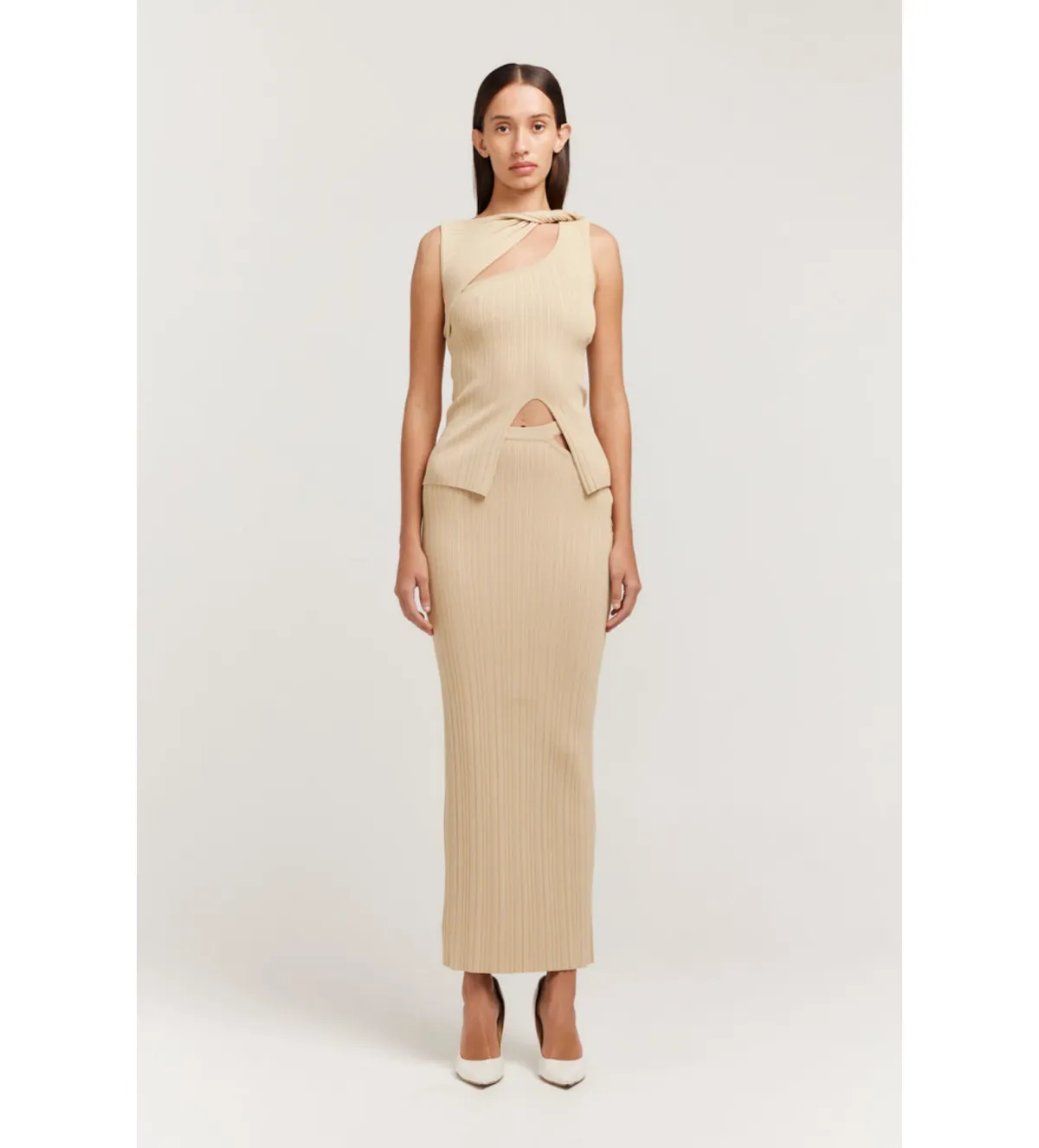 Henne The Romee Knit Top and Skirt Set in Gold Size S / AU 8  - Image 1