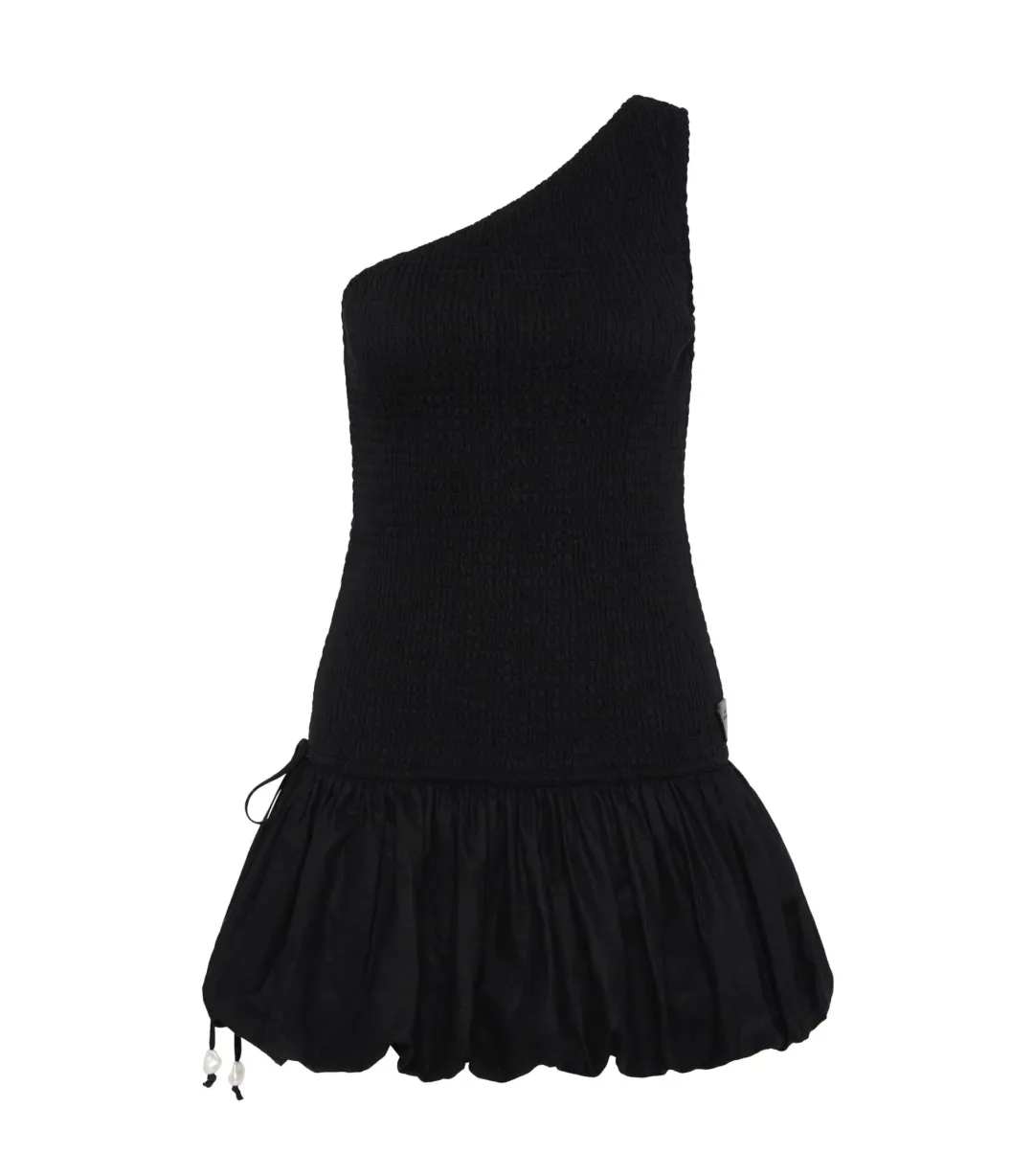 Aje Airlie One Shoulder Mini Dress Black Size AU 8 for rent on The Volte - main image