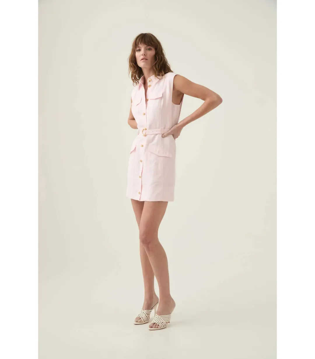 Aje Dulcet Logo Mini Dress Pastel Pink Size AU 12  for rent on The Volte - main image