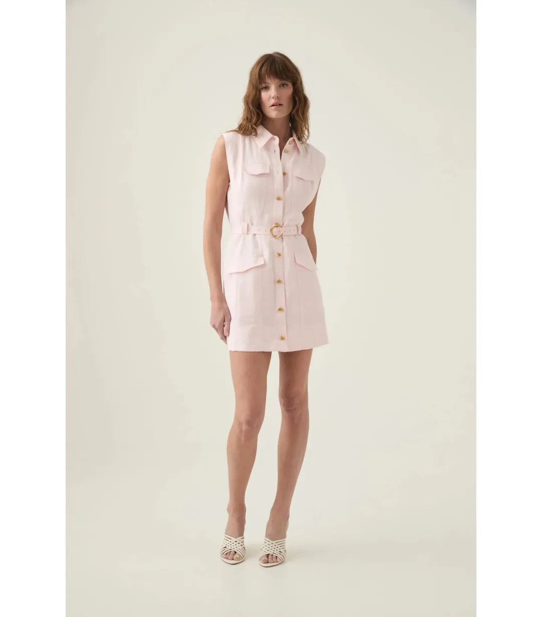 Aje Dulcet Logo Mini Dress Pastel Pink Size AU 12  for rent on The Volte - main image