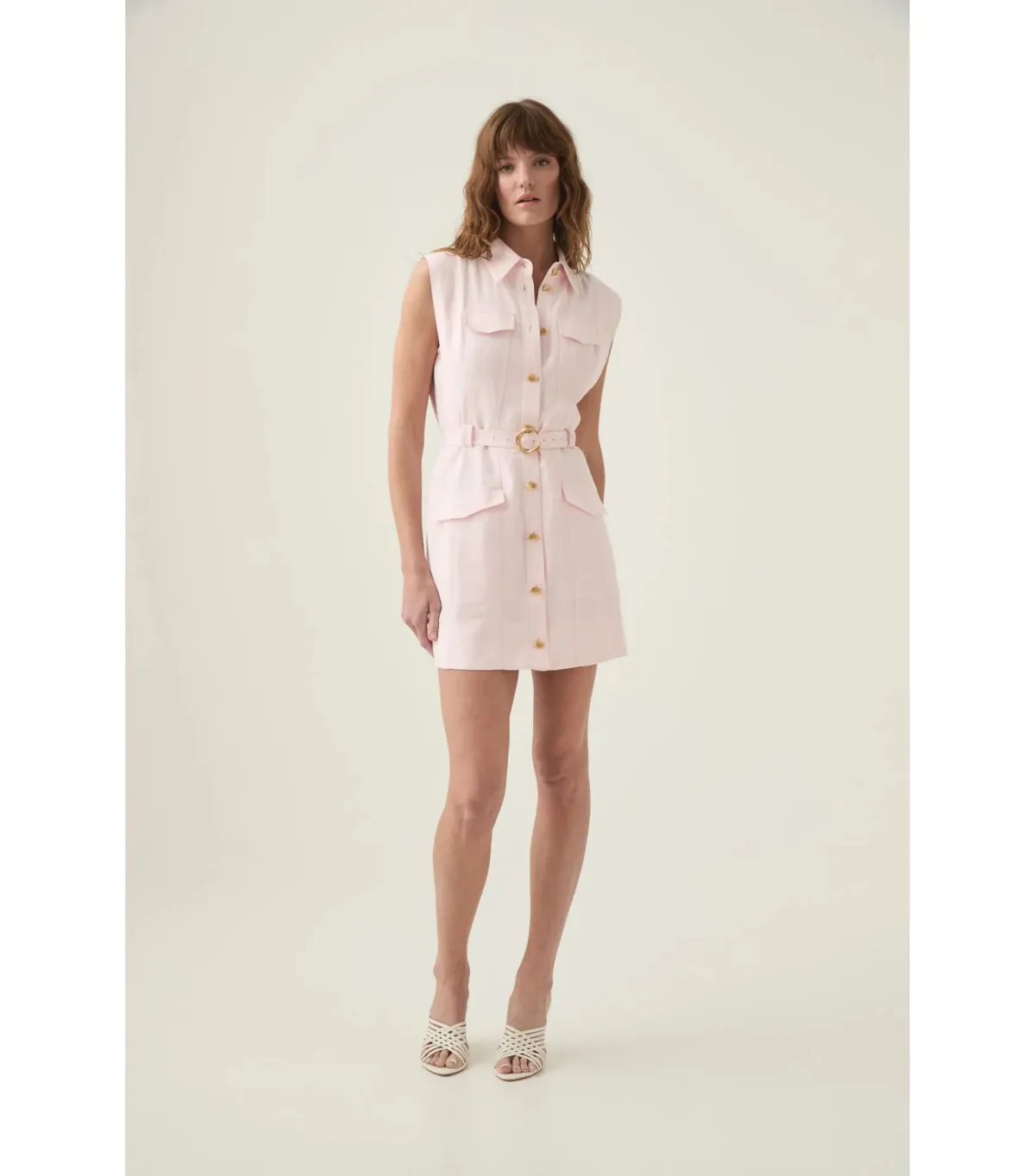 Aje Dulcet Logo Mini Dress Pastel Pink Size AU 12  - Image 1
