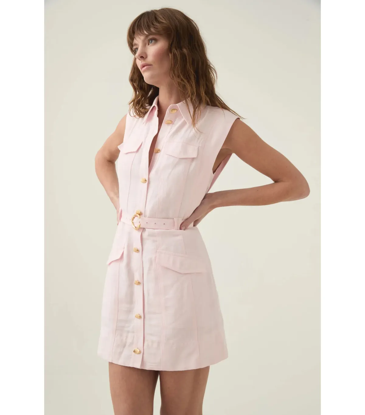 Aje Dulcet Logo Mini Dress Pastel Pink Size AU 12  - Image 3