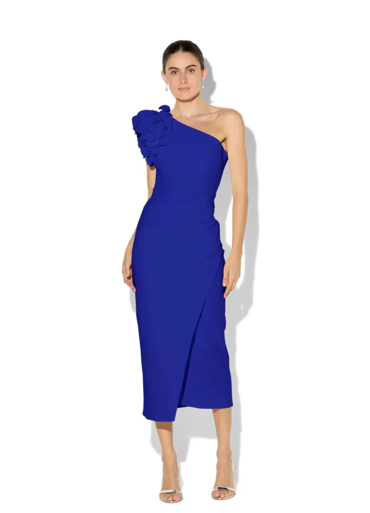 Montique Melody Sapphire One Shoulder Dress Sapphire Blue Size AU 8  - Image 1