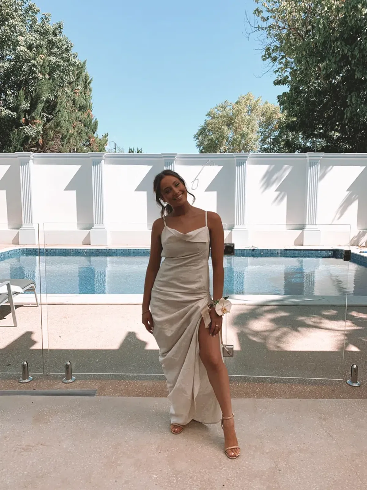 Jacquemus La Robe Saudade Asymmetrical Dress Beige Size AU 8 - Image 3