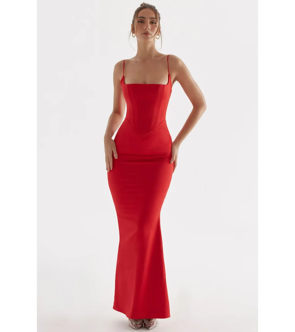 House of CB  Olivette Satin Corset Maxi Dress Red Rose Size S / AU 8 - Image 2