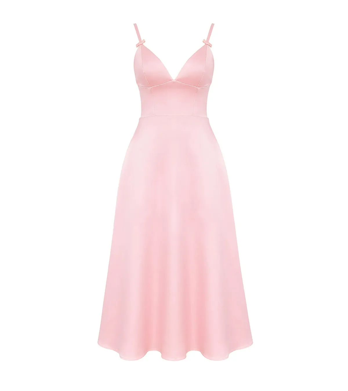 House of CB Tiffany Satin A-Line Midi Dress Parisian Pink Size S / AU 8 - Image 6