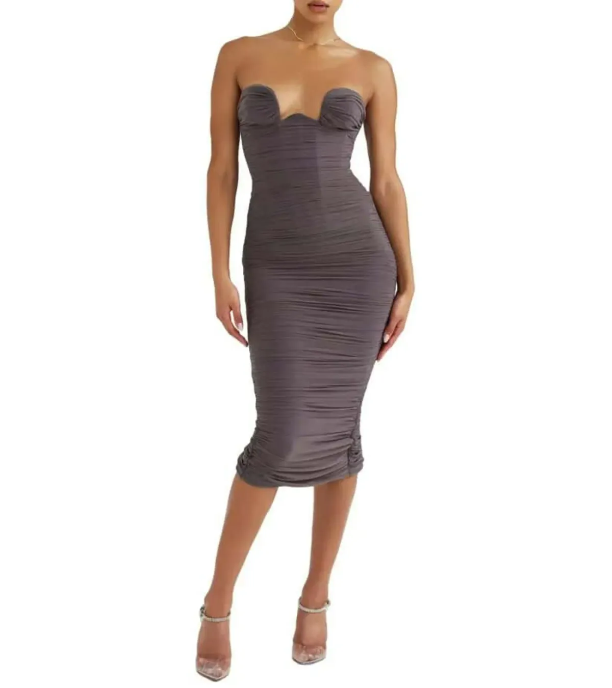 House Of Cb Cindy Strapless Ruched Body-con Dress Size S / AU 8  - Image 3