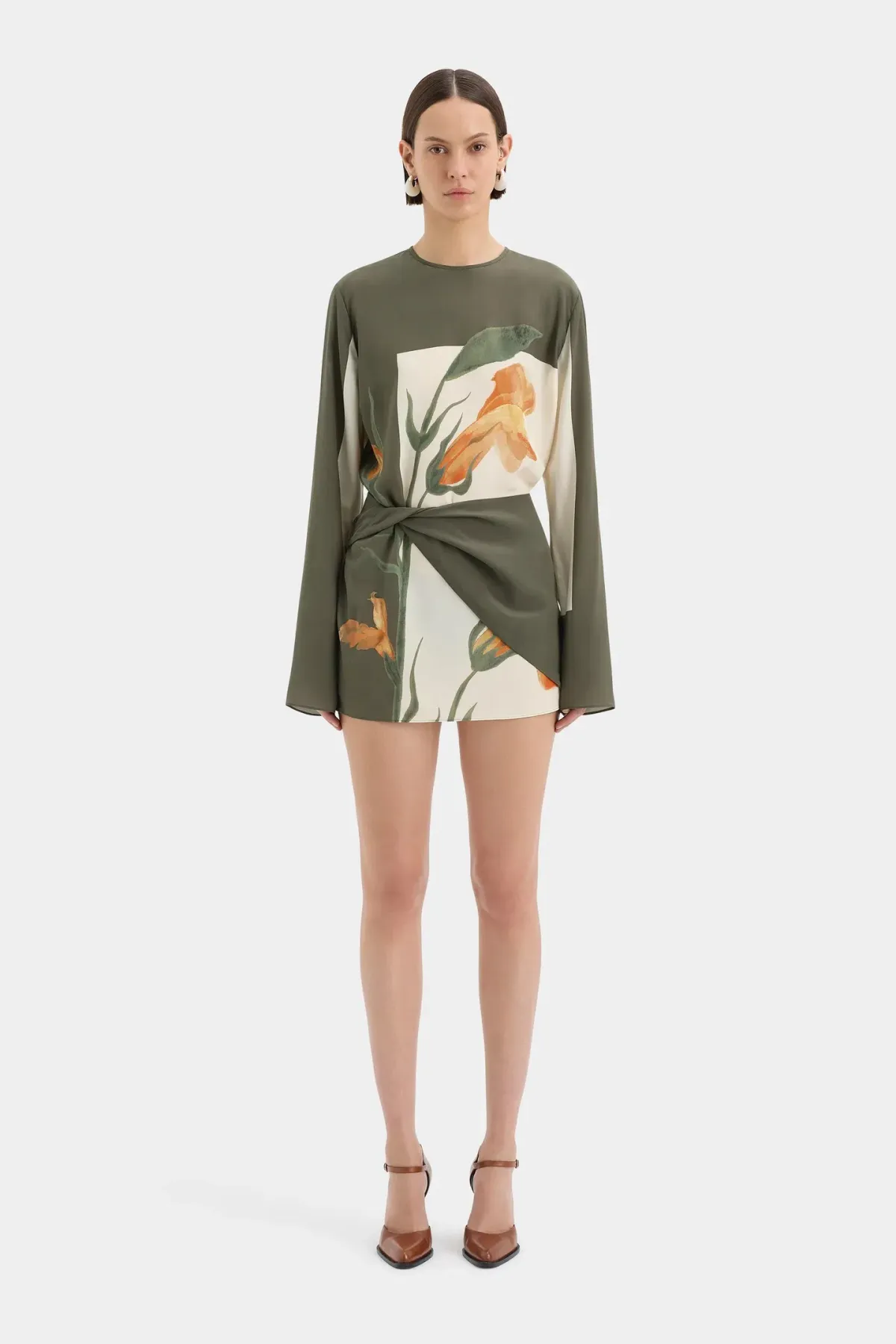 SIR Constance Twist Mini Dress Green Size 12 - Image 1