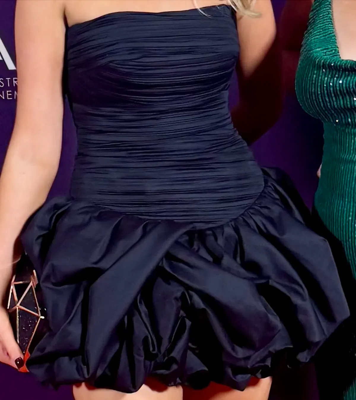 Aje Violette Bubble Hem Mini Dress Black Size 8 - Image 4