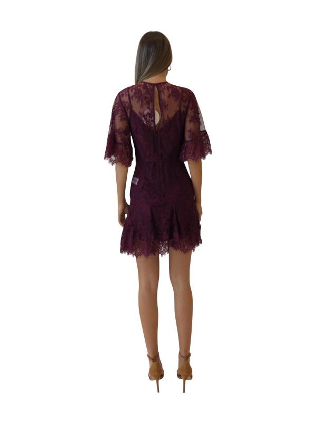 Talulah Blind Love Mini Dress Burgundy Size 6 for rent on The Volte - main image