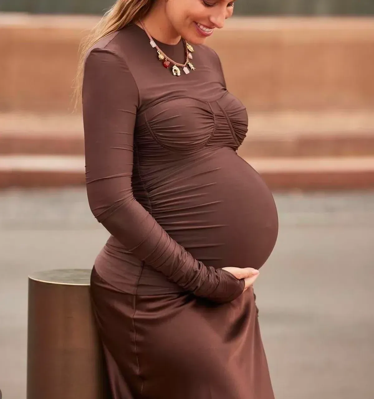 Sir The Label Alessia Draped Maxi Gown Brown Size 10 - Image 4