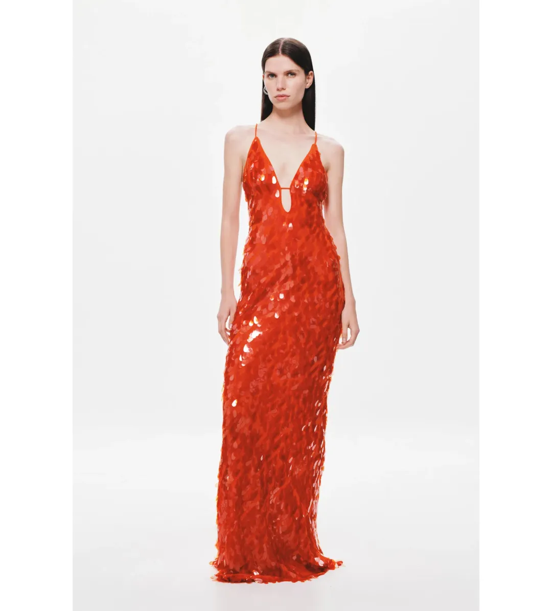 Misha Sapphire Sequin Maxi Dress in Red Size 14/XL for rent on The Volte - main image