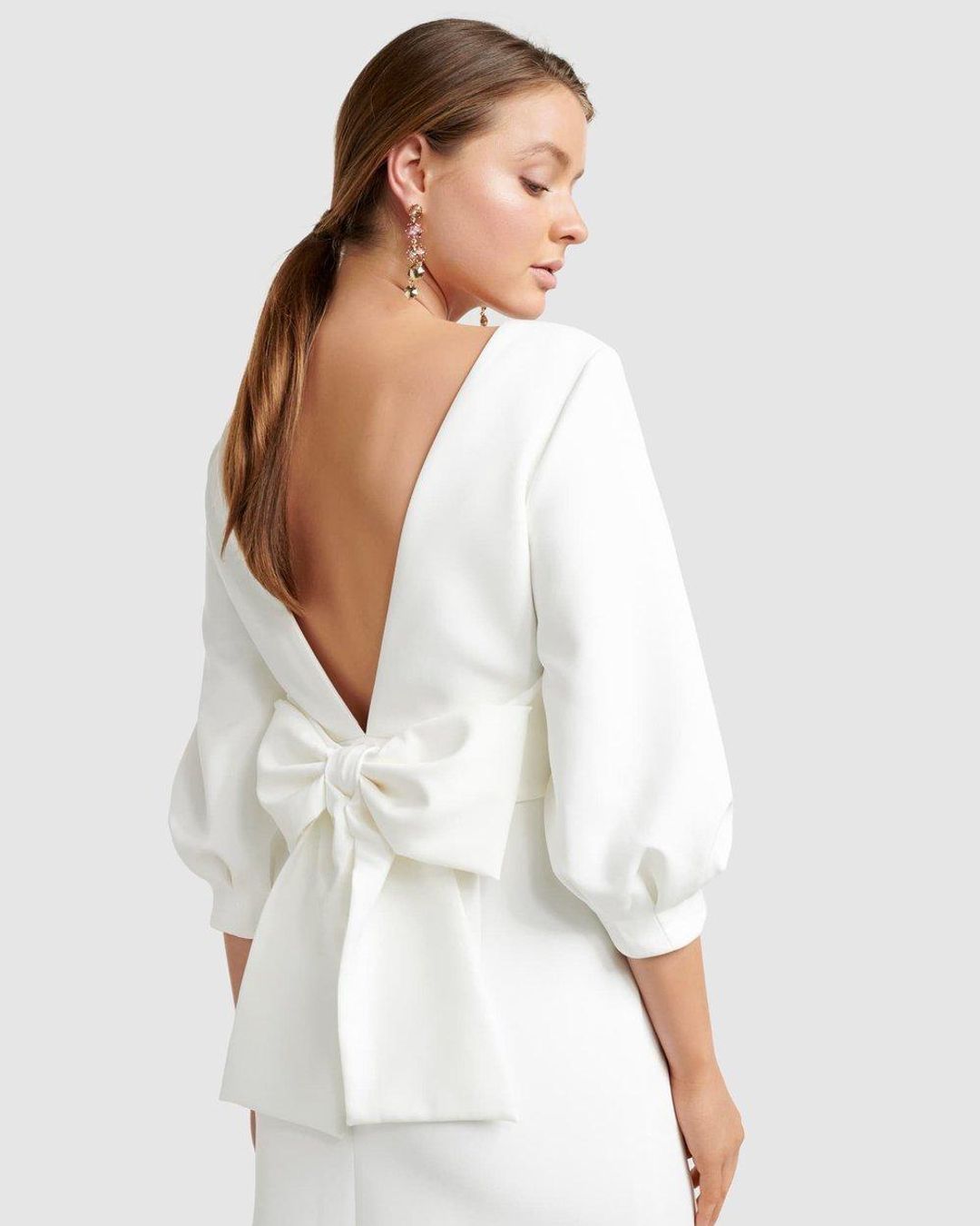 White mini hens dress for rent on The Volte - main image