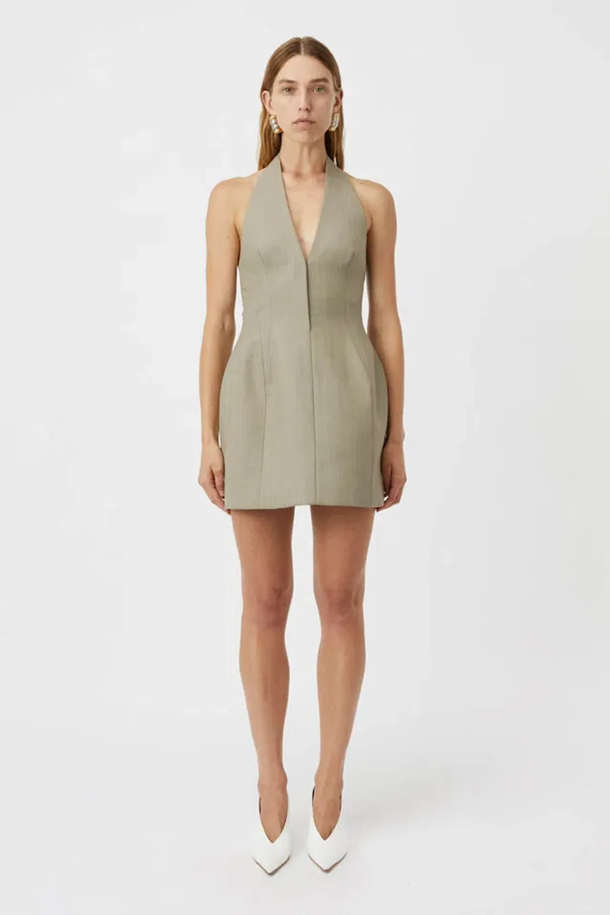 Camilla & Marc Pompidou Mini Dress Olive Marle Size 10 - Image 1