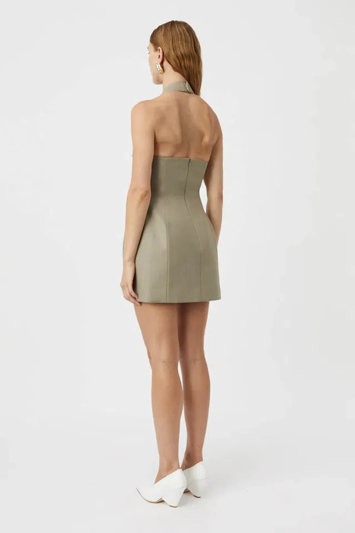 Camilla & Marc Pompidou Mini Dress Olive Marle Size 10 - Image 3