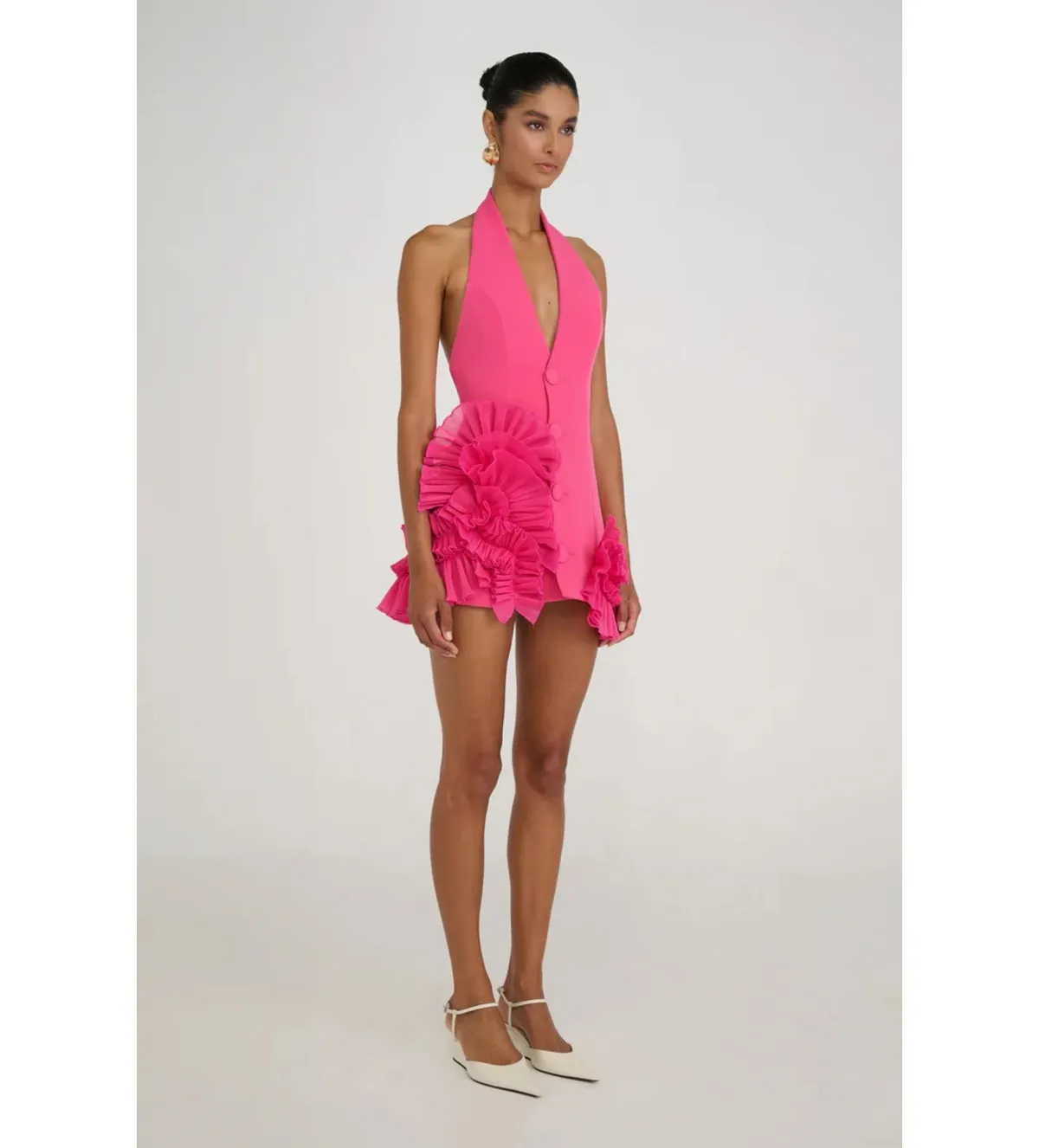 Eliya the Label Belinda Mini Dress Magenta Size S/AU 8 - Image 4