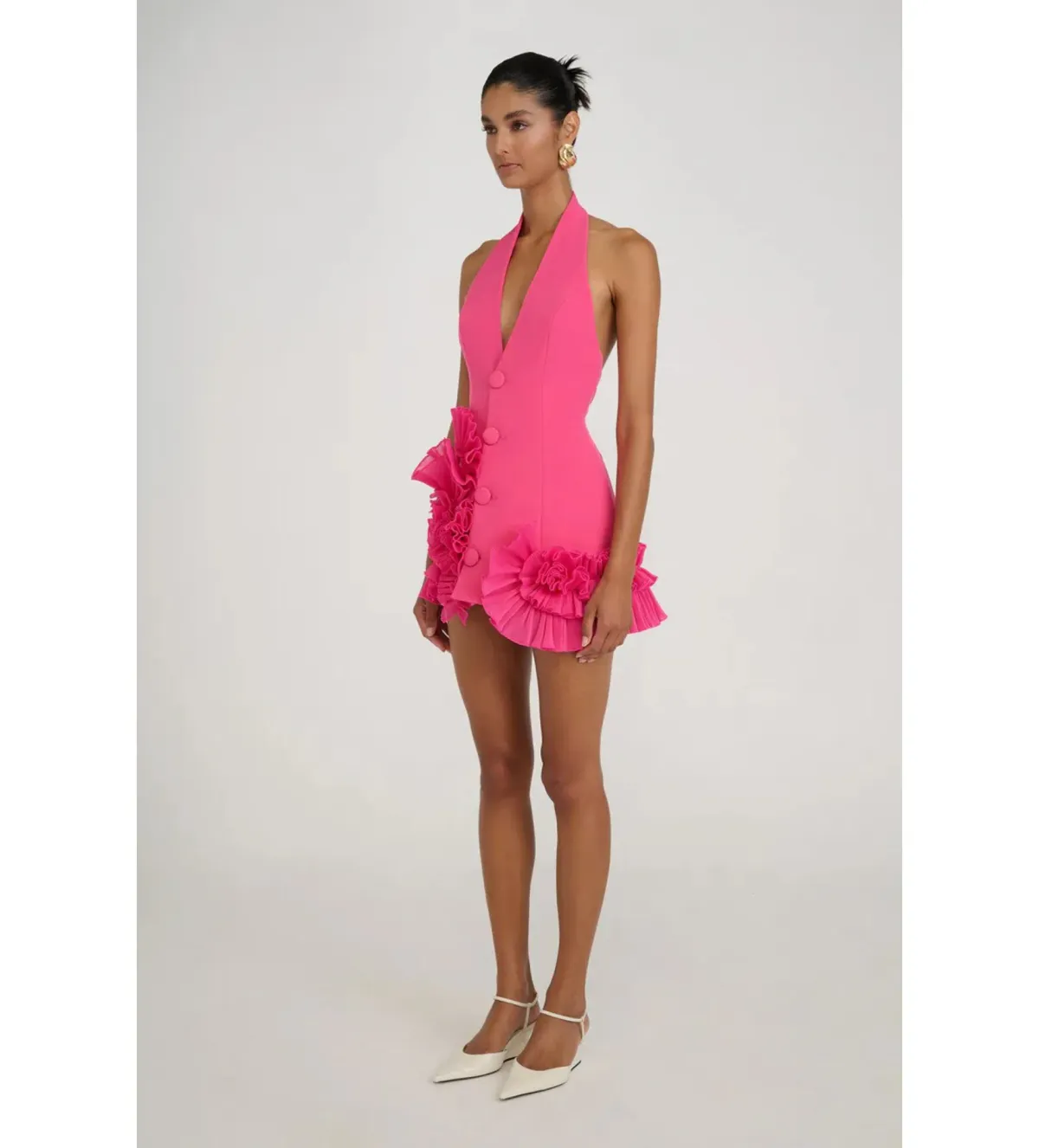 Eliya the Label Belinda Mini Dress Magenta Size S/AU 8 - Image 3