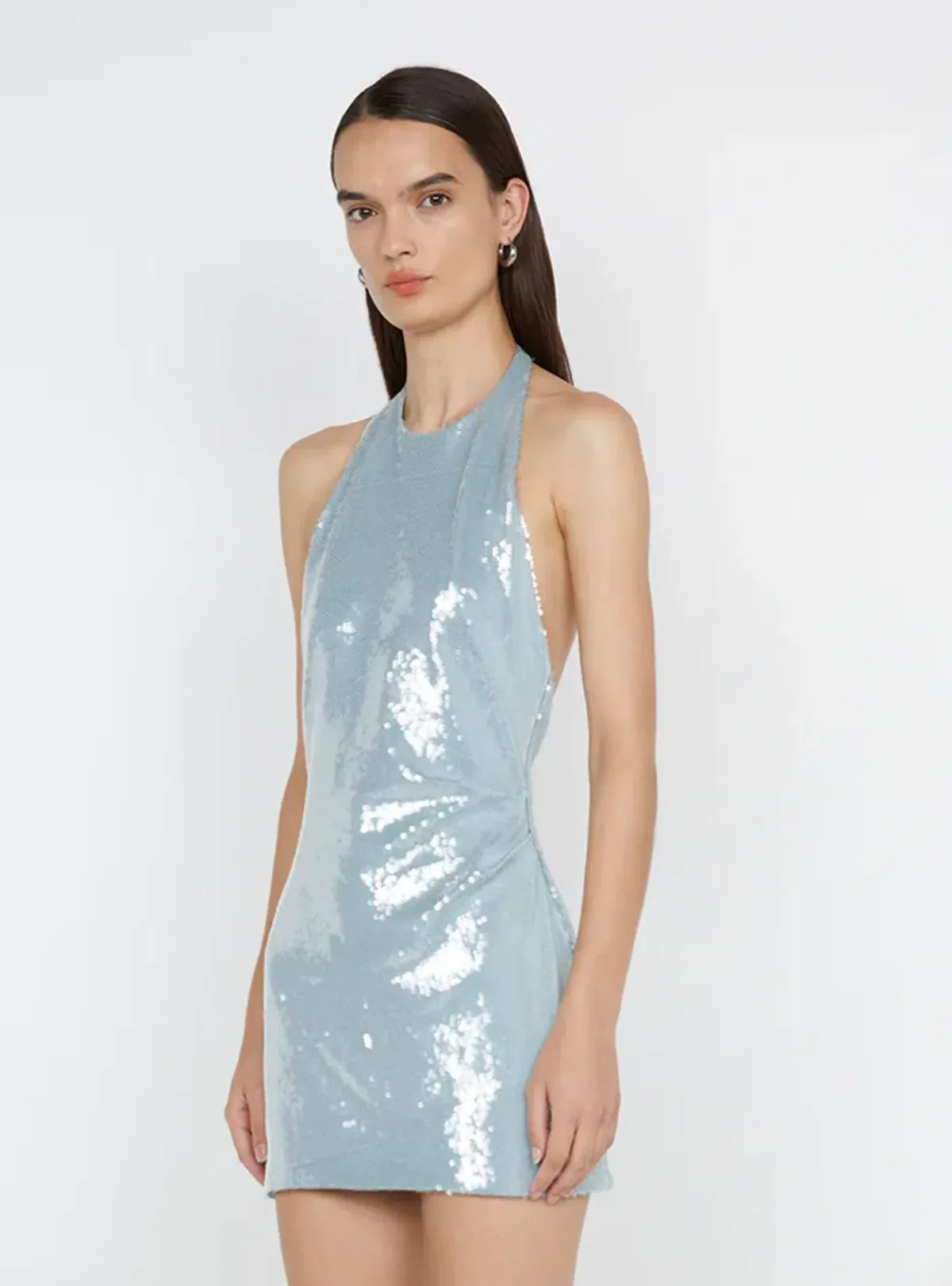 Bec & Bridge Shilou Halter Dress Silver Size Au 8 - Image 3