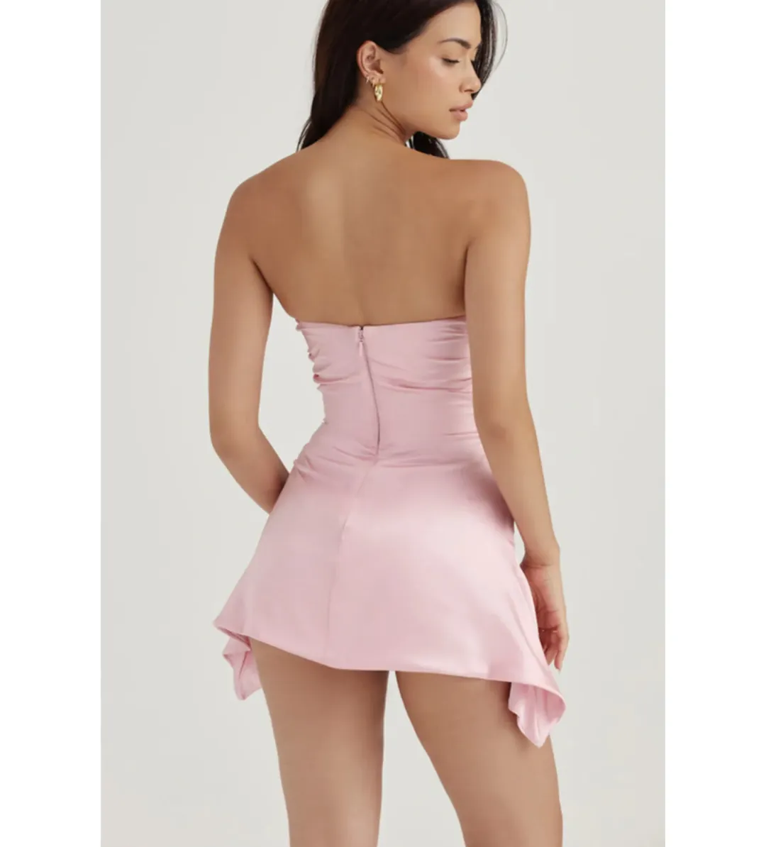 House of CB Jasmine Rose Pink Draped Strapless Corset Dress AU 10 for rent on The Volte - main image
