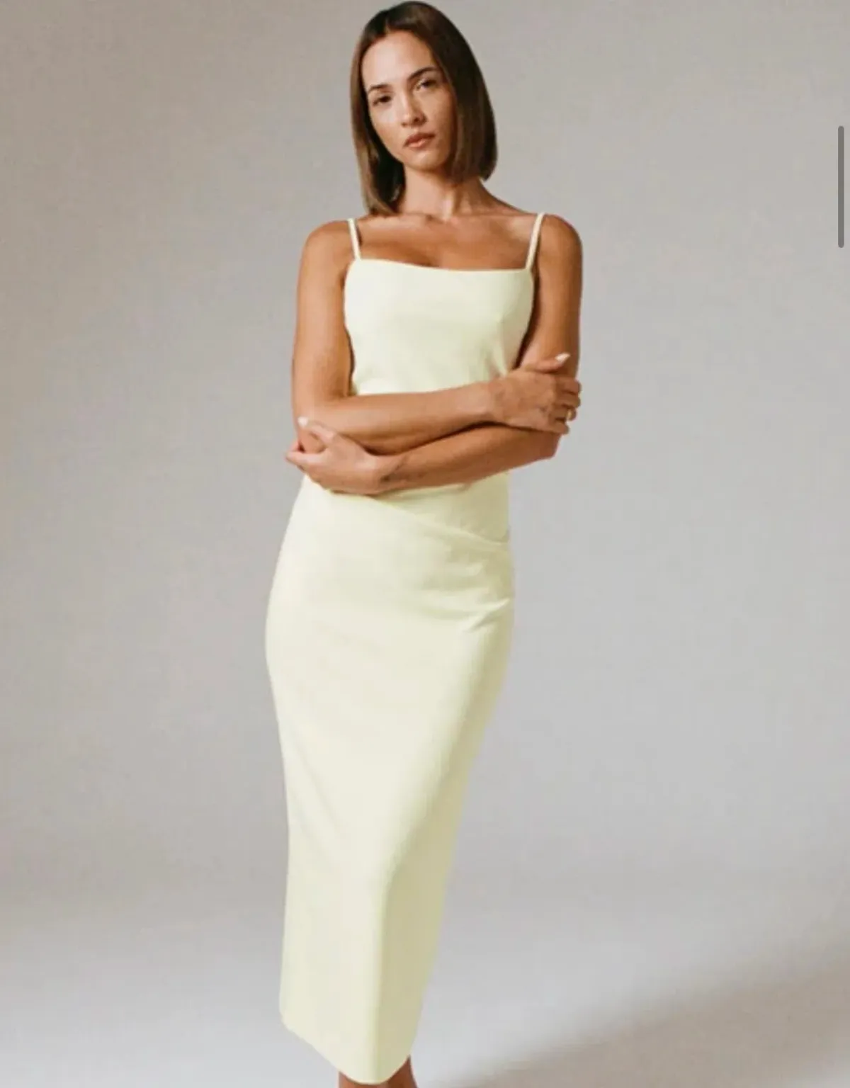 Chosen By Tuchuzy Aisha Crepe Midi Yellow Size 8 - Image 1