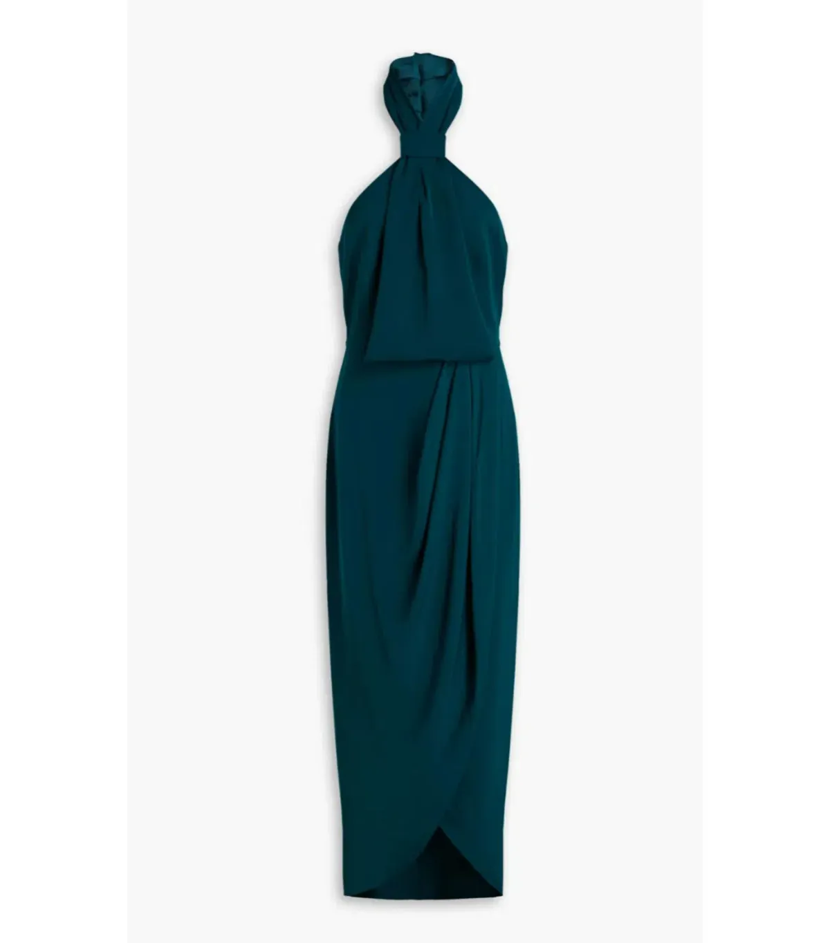 Shona Joy Knot Draped Midi Dress Green Size AU 14 - Image 3