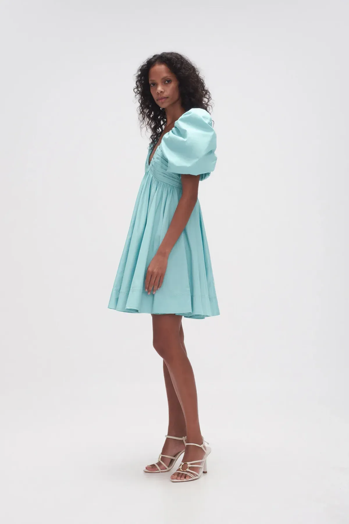 AJE Gabrielle Plunge Mini Dress Spearmint Blue Size 16 - Image 3