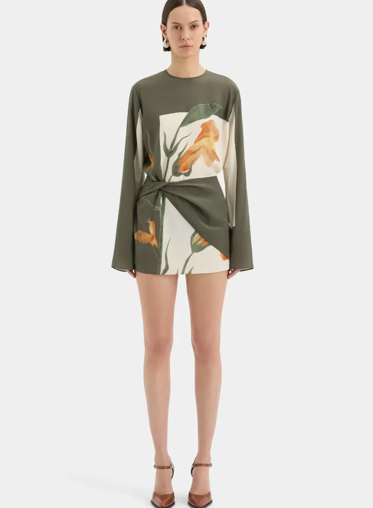 Constance Twist Mini Dress Green Size 8 - Image 3