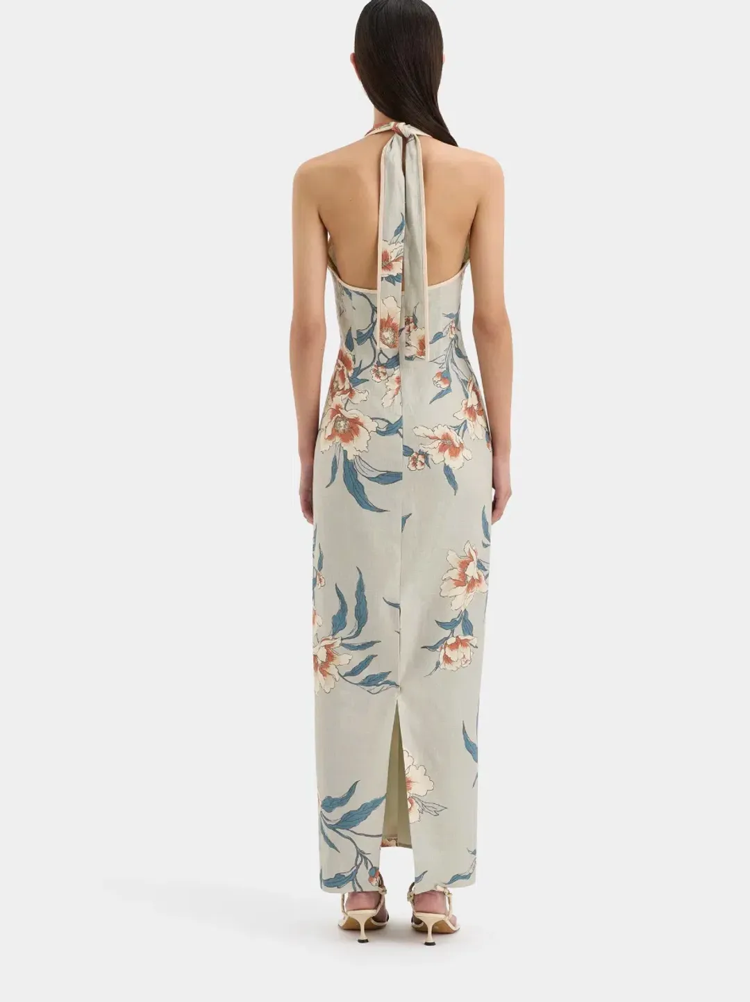 Roisin Halter Multi Floral Midi Dress Size 8 for rent on The Volte - main image